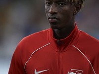 Amadou Haidara central midfield of RB Leipzig and Mali  poses prior the UEFA Champions League group F match between Real Madrid and RB Leipz...