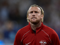 Emil Forsberg left winger of RB Leipzig and Sweden poses prior the UEFA Champions League group F match between Real Madrid and RB Leipzig at...