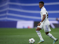 Rodrygo Goes right winger of Real Madrid and Brazil in action during the UEFA Champions League group F match between Real Madrid and RB Leip...