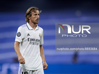 Luka Modric central midfield of Real Madrid and Croatia in action during the UEFA Champions League group F match between Real Madrid and RB...