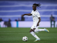 Eduardo Camavinga central midfield of Real Madrid and France in action during the UEFA Champions League group F match between Real Madrid an...