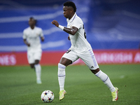 Vinicius Junior left winger of Real Madrid and Brazil during the UEFA Champions League group F match between Real Madrid and RB Leipzig at E...