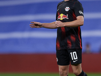 Emil Forsberg left winger of RB Leipzig and Sweden controls the ball during the UEFA Champions League group F match between Real Madrid and...