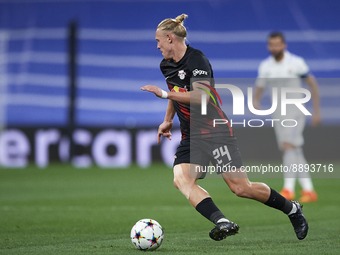 Xaver Schlager central midfield of RB Leipzig and Austria in action during the UEFA Champions League group F match between Real Madrid and R...