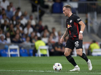 David Raum left-back of RB Leipzig and Germany in aciton during the UEFA Champions League group F match between Real Madrid and RB Leipzig a...