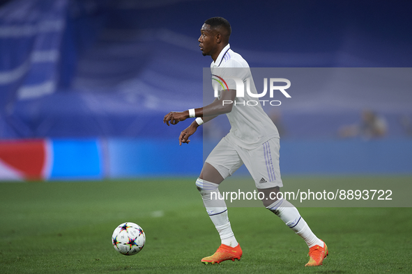 David Alaba centre-back of Real Madrid and Austria in action during the UEFA Champions League group F match between Real Madrid and RB Leipz...