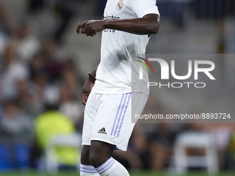 Eduardo Camavinga central midfield of Real Madrid and France during the UEFA Champions League group F match between Real Madrid and RB Leipz...