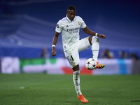 David Alaba centre-back of Real Madrid and Austria controls the ball during the UEFA Champions League group F match between Real Madrid and...