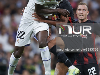 Antonio Rudiger centre-back of Real Madrid and Germany shooting to goal during the UEFA Champions League group F match between Real Madrid a...