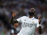 Antonio Rudiger centre-back of Real Madrid and Germany lament a failed occasion during the UEFA Champions League group F match between Real...