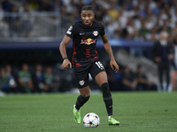 Christopher Nkunku second striker of RB Leipzig and France in action during the UEFA Champions League group F match between Real Madrid and...