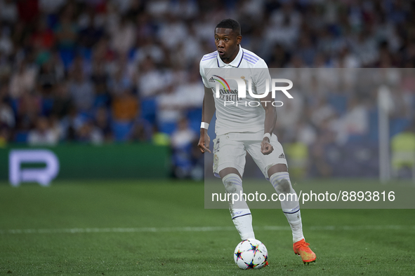 David Alaba centre-back of Real Madrid and Austria in action during the UEFA Champions League group F match between Real Madrid and RB Leipz...