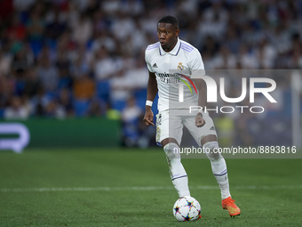 David Alaba centre-back of Real Madrid and Austria in action during the UEFA Champions League group F match between Real Madrid and RB Leipz...