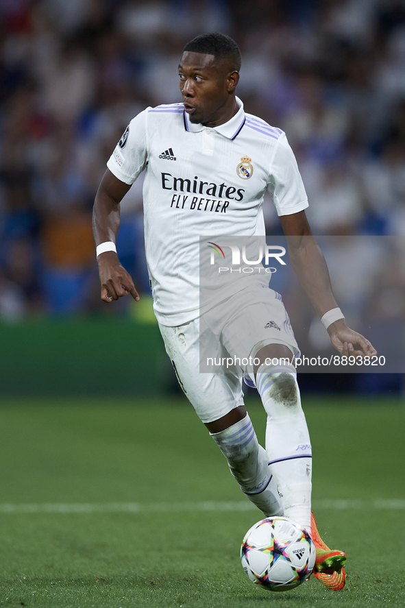 David Alaba centre-back of Real Madrid and Austria in action during the UEFA Champions League group F match between Real Madrid and RB Leipz...