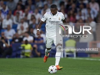 David Alaba centre-back of Real Madrid and Austria in action during the UEFA Champions League group F match between Real Madrid and RB Leipz...