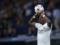 David Alaba centre-back of Real Madrid and Austria with the ball during the UEFA Champions League group F match between Real Madrid and RB L...