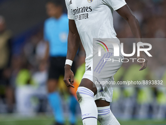 David Alaba centre-back of Real Madrid and Austria with the ball during the UEFA Champions League group F match between Real Madrid and RB L...