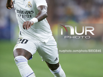 Vinicius Junior left winger of Real Madrid and Brazil in action during the UEFA Champions League group F match between Real Madrid and RB Le...