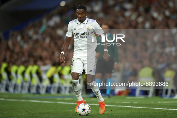 David Alaba centre-back of Real Madrid and Austria in action during the UEFA Champions League group F match between Real Madrid and RB Leipz...