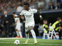 Vinicius Junior left winger of Real Madrid and Brazil in action during the UEFA Champions League group F match between Real Madrid and RB Le...