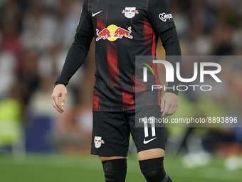 Timo Werner centre-forward Germany during the UEFA Champions League group F match between Real Madrid and RB Leipzig at Estadio Santiago Ber...