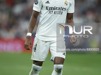 David Alaba centre-back of Real Madrid and Austria during the UEFA Champions League group F match between Real Madrid and RB Leipzig at Esta...