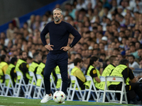 Marco Rose head coach of RB Leipzig during the UEFA Champions League group F match between Real Madrid and RB Leipzig at Estadio Santiago Be...