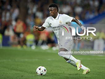 Vinicius Junior left winger of Real Madrid and Brazil in action during the UEFA Champions League group F match between Real Madrid and RB Le...