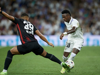 Vinicius Junior left winger of Real Madrid and Brazil in action during the UEFA Champions League group F match between Real Madrid and RB Le...