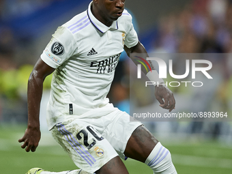 Vinicius Junior left winger of Real Madrid and Brazil in action during the UEFA Champions League group F match between Real Madrid and RB Le...