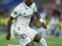 Vinicius Junior left winger of Real Madrid and Brazil in action during the UEFA Champions League group F match between Real Madrid and RB Le...