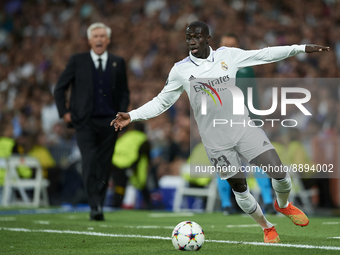 Ferland Mendy left-back of Real Madrid and France during the UEFA Champions League group F match between Real Madrid and RB Leipzig at Estad...