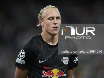 Xaver Schlager central midfield of RB Leipzig and Austria during the UEFA Champions League group F match between Real Madrid and RB Leipzig...