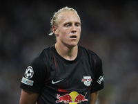 Xaver Schlager central midfield of RB Leipzig and Austria during the UEFA Champions League group F match between Real Madrid and RB Leipzig...