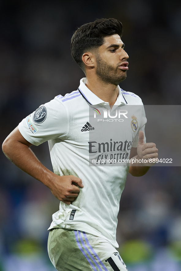 Marco Asensio right winger of Real Madrid and Spain celebrates after scoring his sides first goal during the UEFA Champions League group F m...