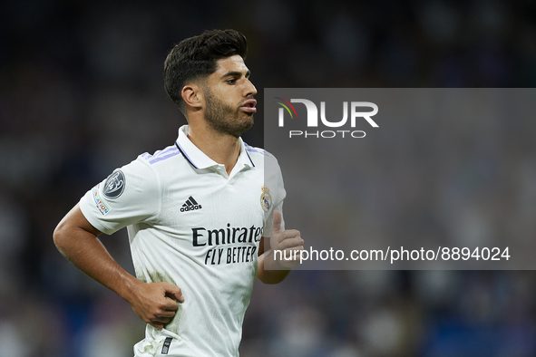 Marco Asensio right winger of Real Madrid and Spain celebrates after scoring his sides first goal during the UEFA Champions League group F m...