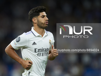 Marco Asensio right winger of Real Madrid and Spain celebrates after scoring his sides first goal during the UEFA Champions League group F m...