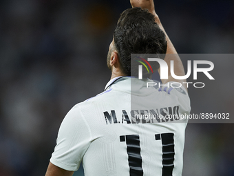 Marco Asensio right winger of Real Madrid and Spain celebrates after scoring his sides first goal during the UEFA Champions League group F m...