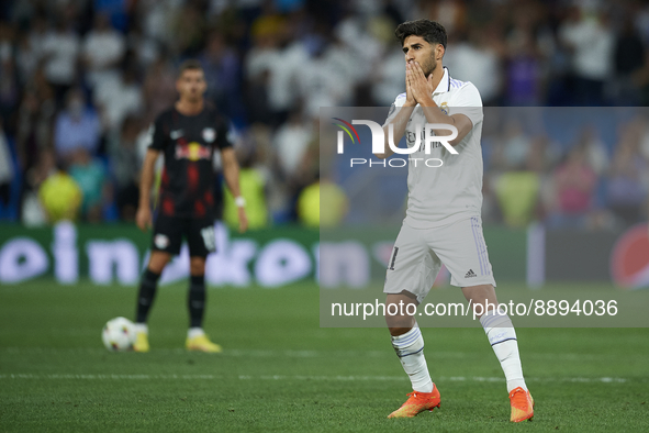 Marco Asensio right winger of Real Madrid and Spain celebrates after scoring his sides first goal during the UEFA Champions League group F m...