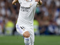 Luka Modric central midfield of Real Madrid and Croatia in action during the UEFA Champions League group F match between Real Madrid and RB...