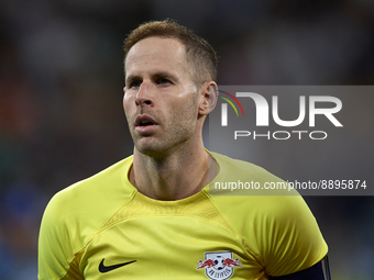 Peter Gulacsi goalkeeper of RB Leipzig and Hungary poses prior the UEFA Champions League group F match between Real Madrid and RB Leipzig at...