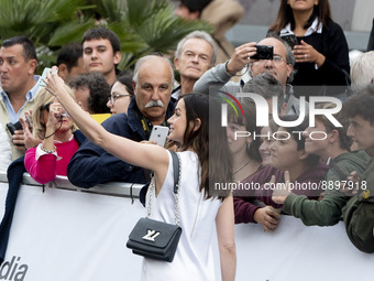 Actress Ana de Armas is photographed with fans on her arrival at the 70th edition of the San Sebastian International Film Festival, Sept. 23...