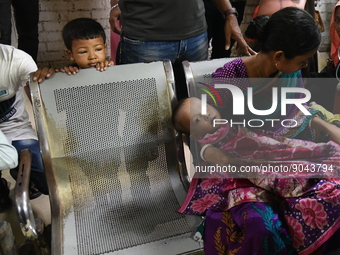 Parents gather in front of the emergency gate as they come to Dhaka child hospital for their Childs’s treatment in Dhaka, Bangladesh on Octo...