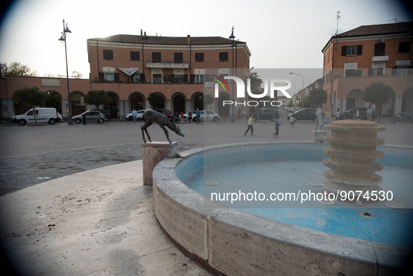 The fountain and sculptures in the monumental Piazza della Repubblica, formerly Piazza della Rivoluzione, built in a characteristic D-shape,...