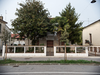 A private house with a courtyard along the central boulevard Viale Roma in Tresigallo, in the province of Ferrara, on 23 October 2022. (