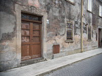 An old building with a peeling façade along Viale Roma, one of the main streets of Tresigallo, in the province of Ferrara, on 23 October 202...