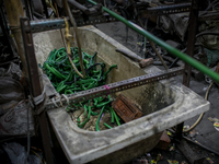 Plastic pipe factory at Dhapa, Kolkata, India. January 17, 2015.  *** Go to http://nurphoto.com/en/reportages/51754 to see more **** (