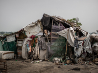 A shelter of a scavenger family at the waste dumping ground. Dhapa, Kolkata, India. September 10, 2015.  *** Go to http://nurphoto.com/en/re...