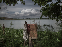 A treditional latrine at dhapa waste dumping ground. Dhapa, Kolkata, India. September 12, 2015.  *** Go to http://nurphoto.com/en/reportages...