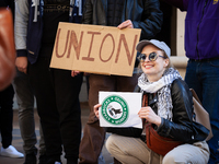 Employees and supporters celebration unionization of an Arlington, VA store.  Employees, led by Samuel Dukore, voted to join Starbucks Worke...